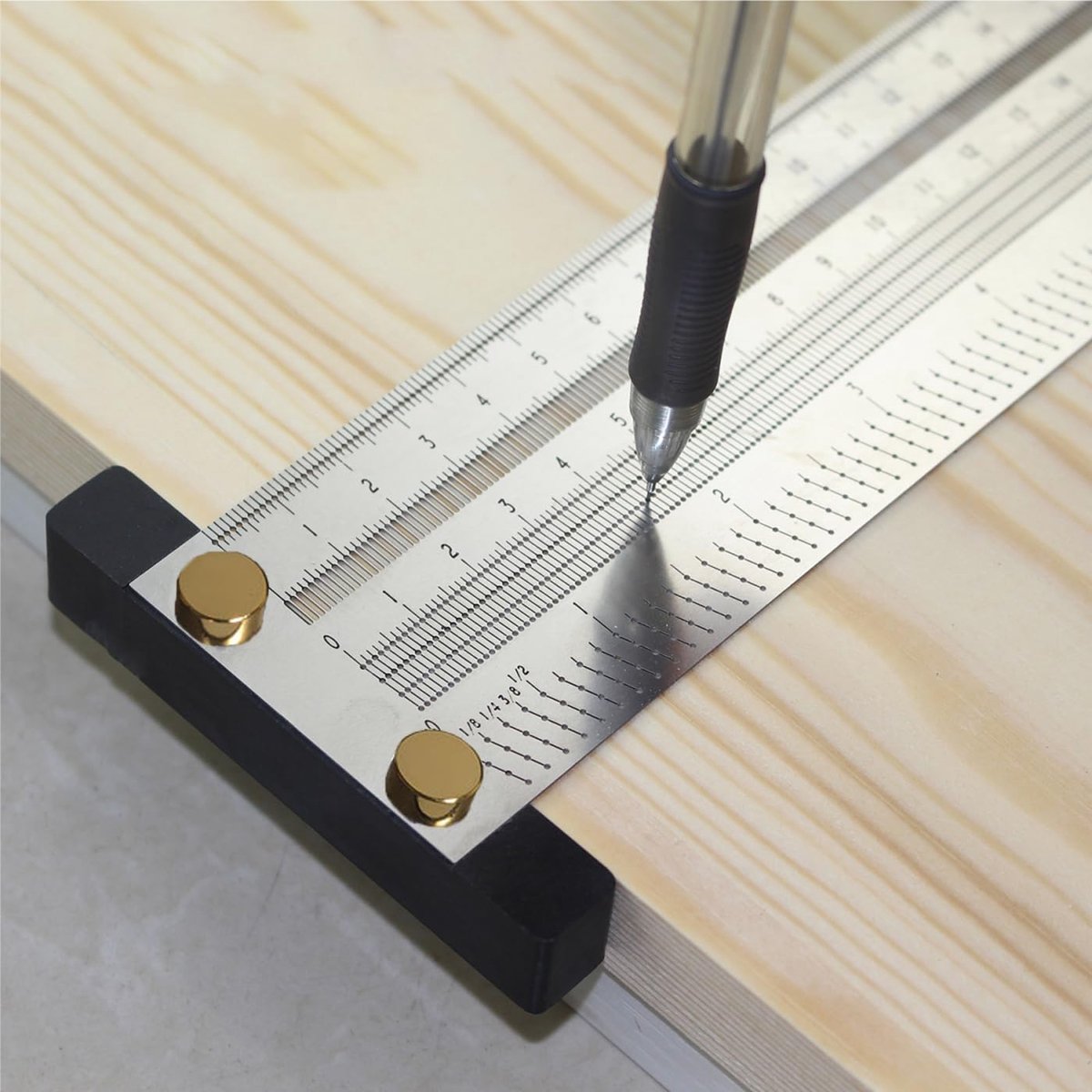 Woodworking Scriber T-Square Ruler Thickened T Square, T-Square Architect Ruler for Carpenter's Work, Layout and - ShopVlot