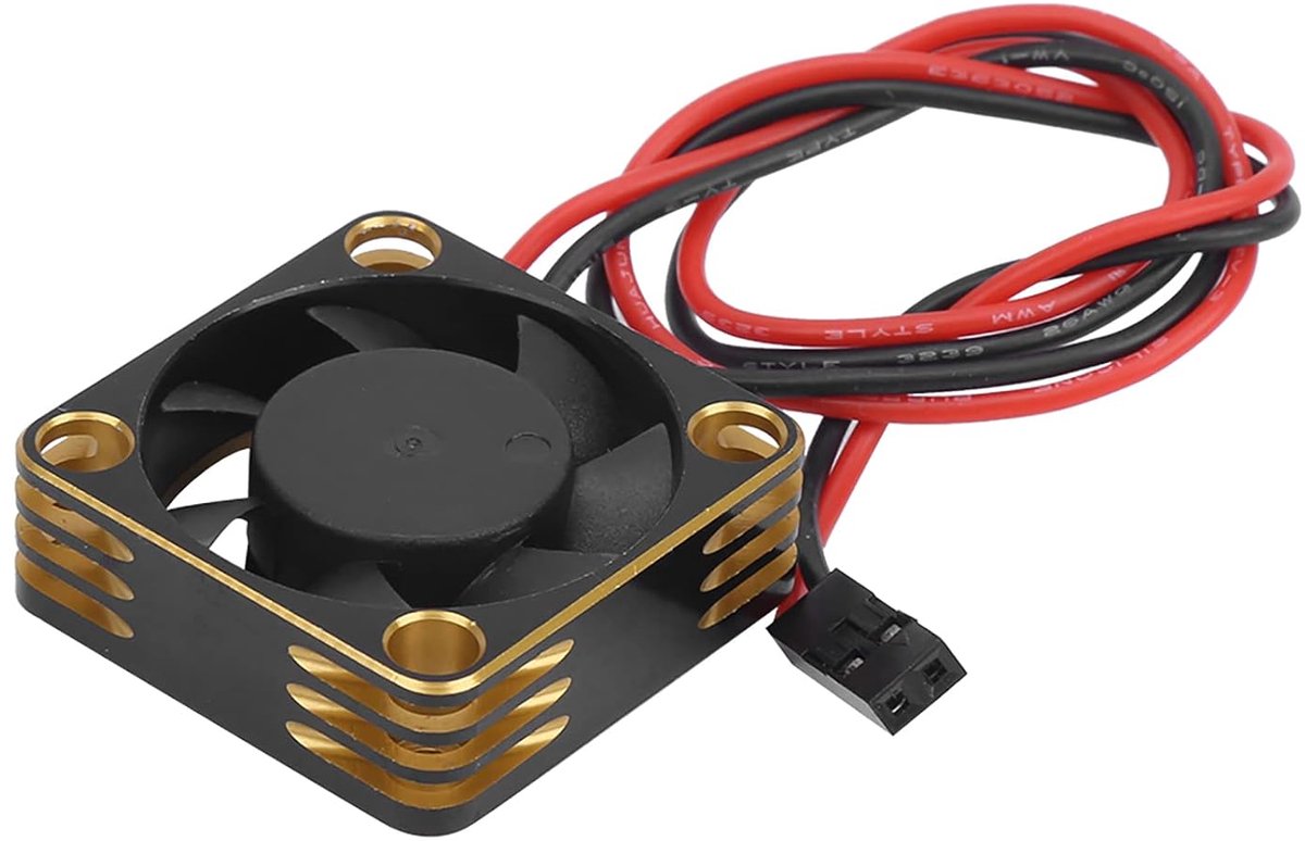 SnelShoppen - 30 x 30mm Aluminium Koelventilator, Warmteafvoer 28000RPM ESC Borstelloze Motor Koelventilator (Goud)