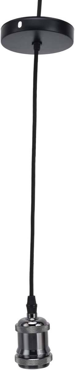SnelShoppen - E27 Lampfitting met Kabel Vintage Hanglamp voor Slaapkamer EU Plug 100-240V Zwart - Ideaal voor Thuis en Buiten