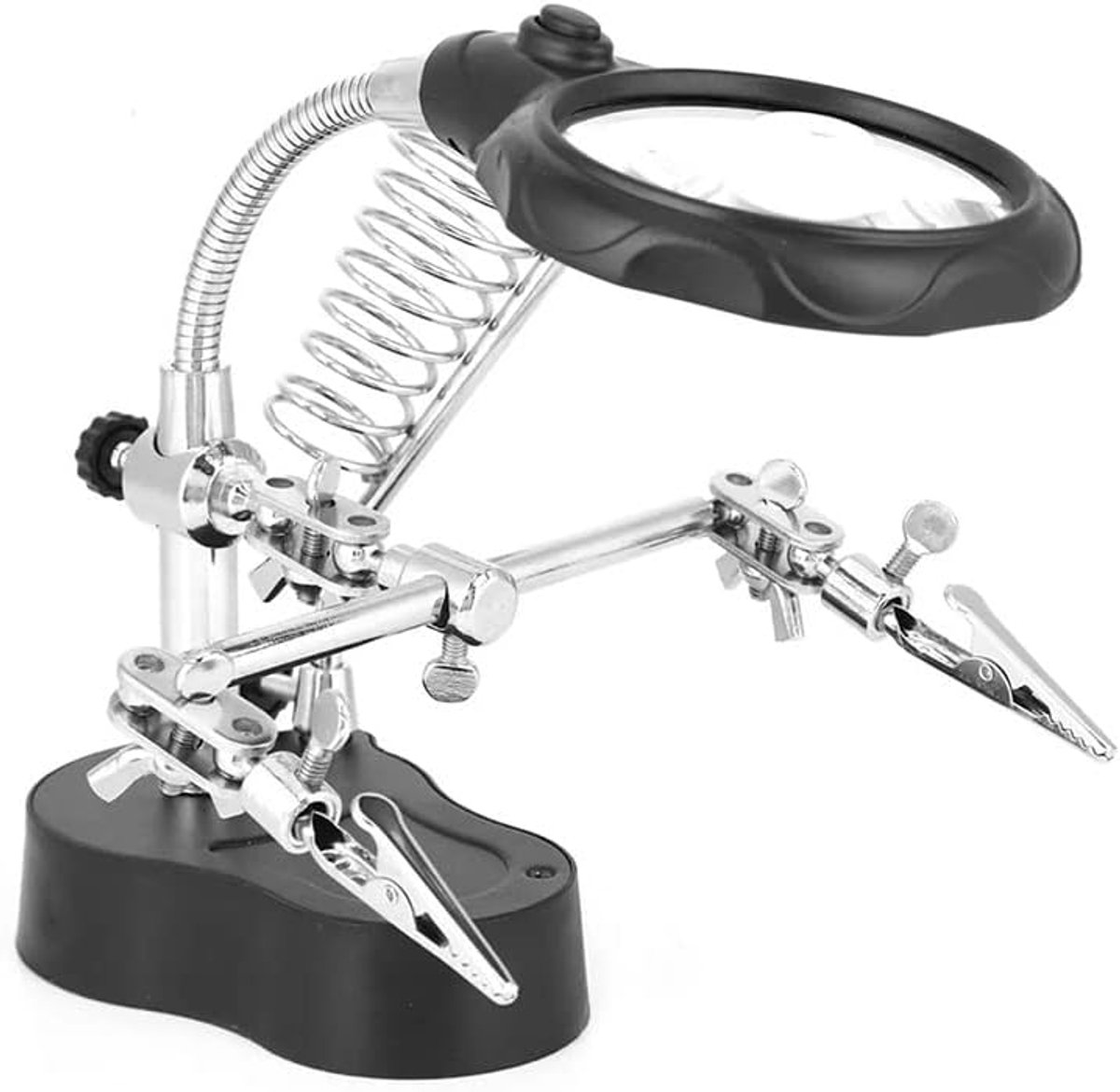 SnelShoppen - Soldering Station met Verstelbare Helping Hand, Magnifier Light en Versterkende Lens voor Solderen, LED Licht, 150x65x140mm