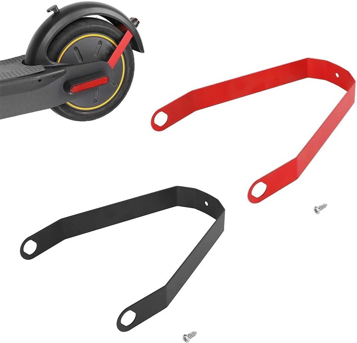 SnelShoppen - Achterspatbord Metalen Beugel, Vervangende Achterspatbord Beugel voor Elektrische Scooter, Shockabsorberend, Zwart, Hoogwaardige Metaalc