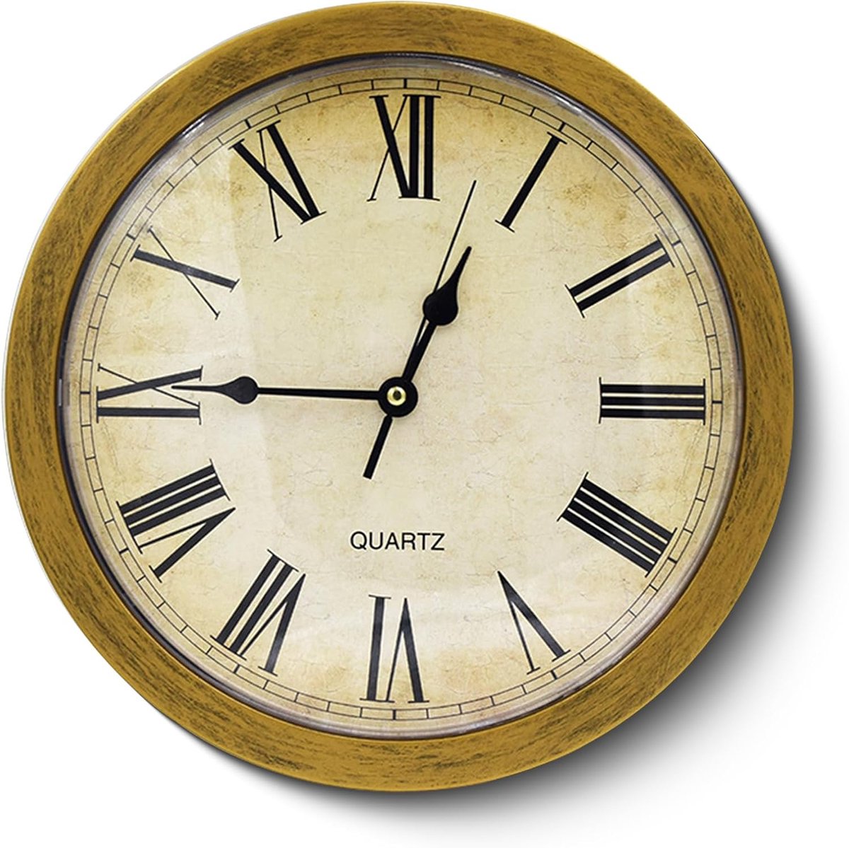 SnelShoppen - Klok met Verborgen Compartiment, 10 Inch Wandklok met Verborgen Kluis, Vintage Klok Goud voor Waardevolle Spullen, Grote Opslagruimte