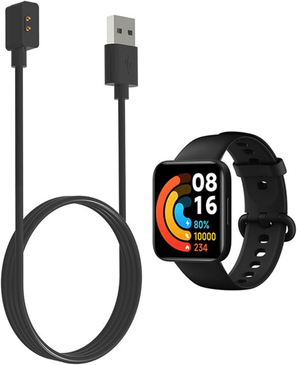 SnelShoppen - Oplaadkabel Geschikt voor Redmi Watch 2 - 1 Meter USB Oplaadkabel - Draagbare Magnetische Vervangingsoplader - Efficiënte en Snelle Opla