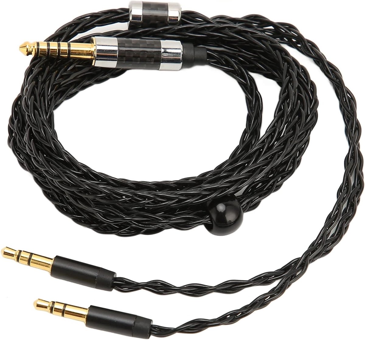Hoofdtelefoon Audio Kabel 8-kern - Gebalanceerd 4.4mm naar Dubbele 3.5mm - Zilver Gecoat - ShopVlot