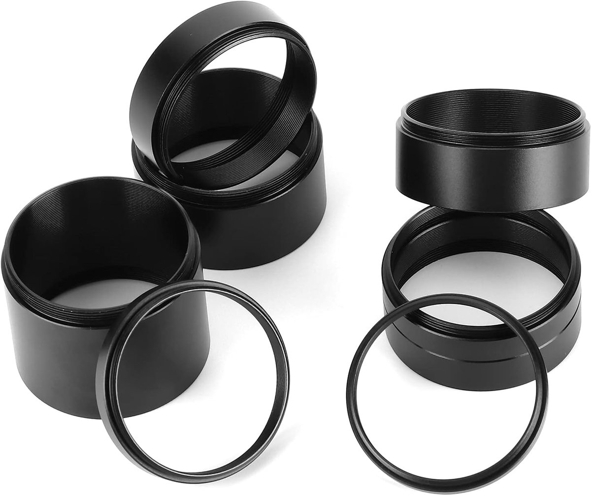SnelShoppen - Lensadapterring voor Astronomische Telefoon, 8-delige Set van Aluminium, M42x0.75mm, Ideaal voor Observatie, Diverse Maten 3/5/7/10/15/2