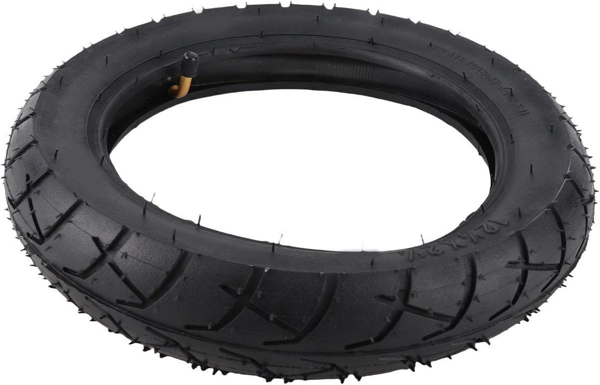 SnelShoppen - Elektrische Fiets Binnenband Set met Gebogen Ventiel 12 1/2x2 1/4 (57-203) - Dikke Butyle Rubberen Binnenbanden voor Comfortabel Fietsen