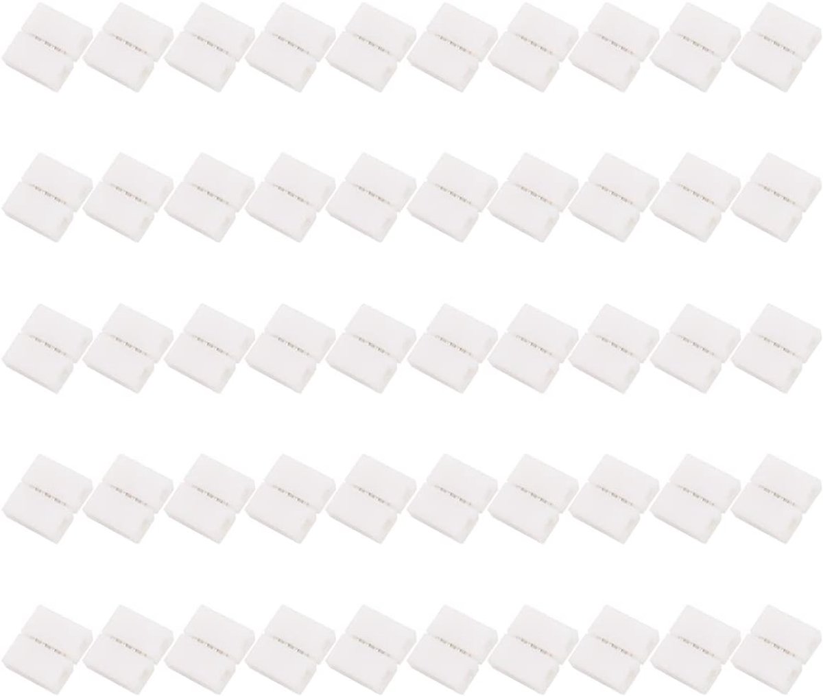 SnelShoppen - 50 Stuks LED Strip Connector 4 Pin - Geen Solderen - 10mm LED Connectoren voor 5050 LED Striplicht - Geschikt voor Waterdichte en Niet-W