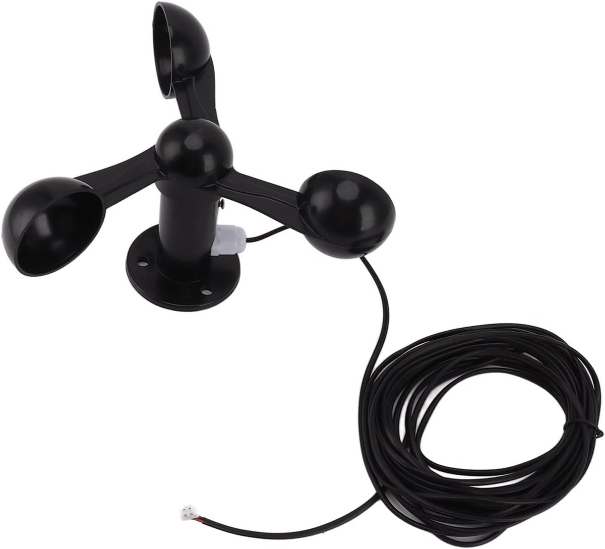 SnelShoppen - Anemometer Sensor voor Windmeting, 3 Cup Winddetectie, Inclusief 8M Waterdichte Kabel, 4 Cm Montagegat, Antistoringsontwerp voor Tuin, C