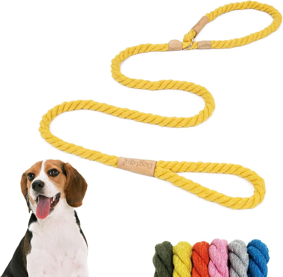 SnelShoppen - Anti-Trek Hondenlijn, Stevige Verstelbare Dikke Katoenen Touw, Comfortabele Sterke Leash voor Grote en Middelgrote Honden, Perfect voor