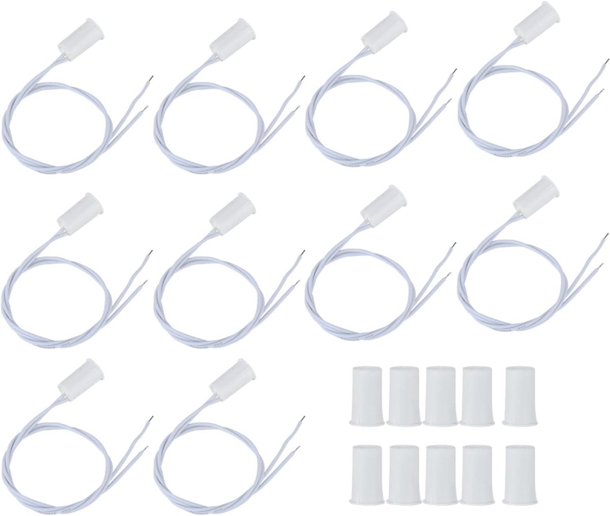 SnelShoppen - 10 Stuks Magnetische Deur en Raam Contact Sensor Alarm, Veiligheidsmagnetisch Schakelaar, Draadloos en Draadgebonden, Bescherming voor D