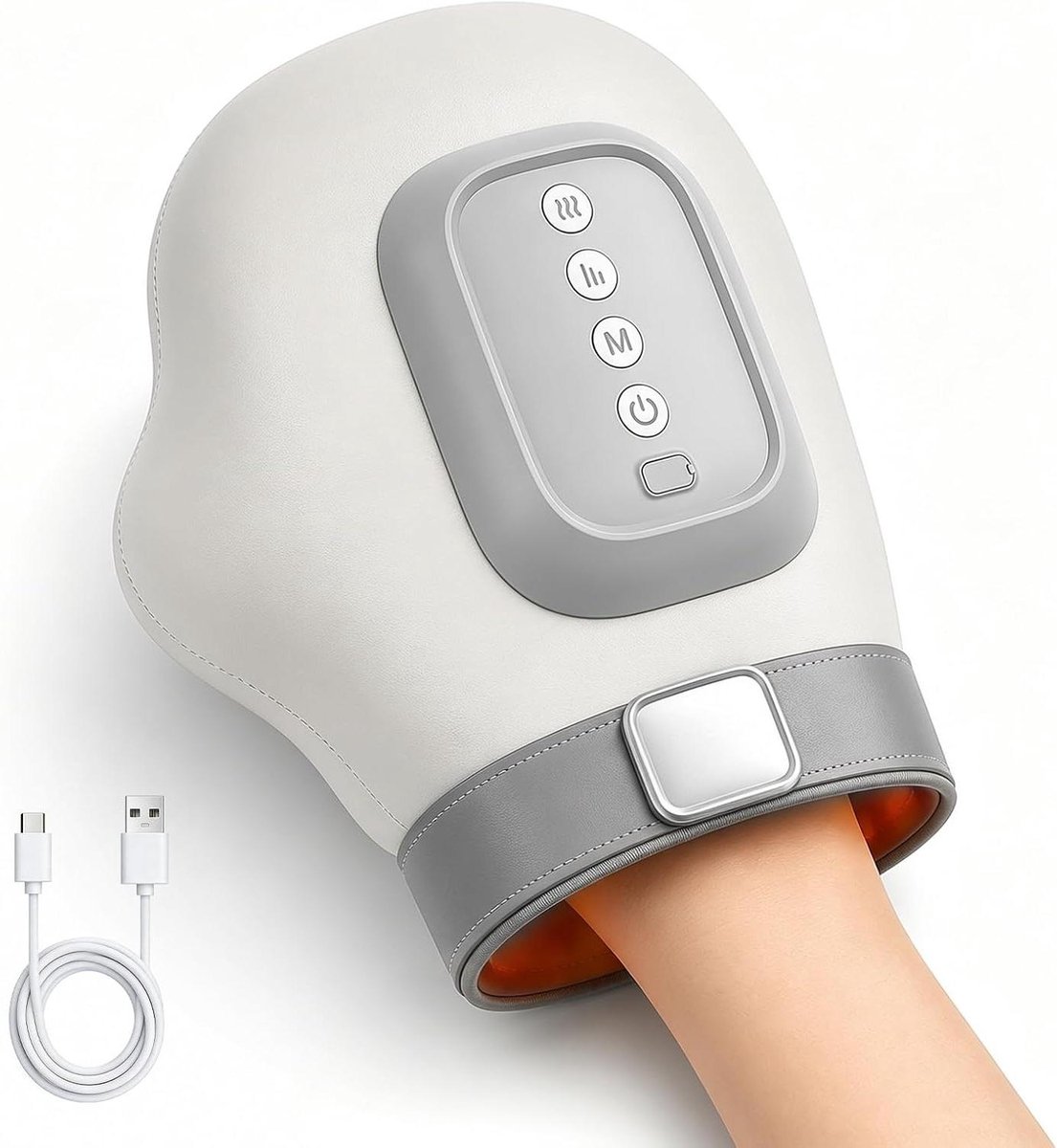 Handmassageapparaat - Polsverlichter - Spierontspanning - Warmtecompressie Technologie - 24.5 x 19 x 10 cm - Wit