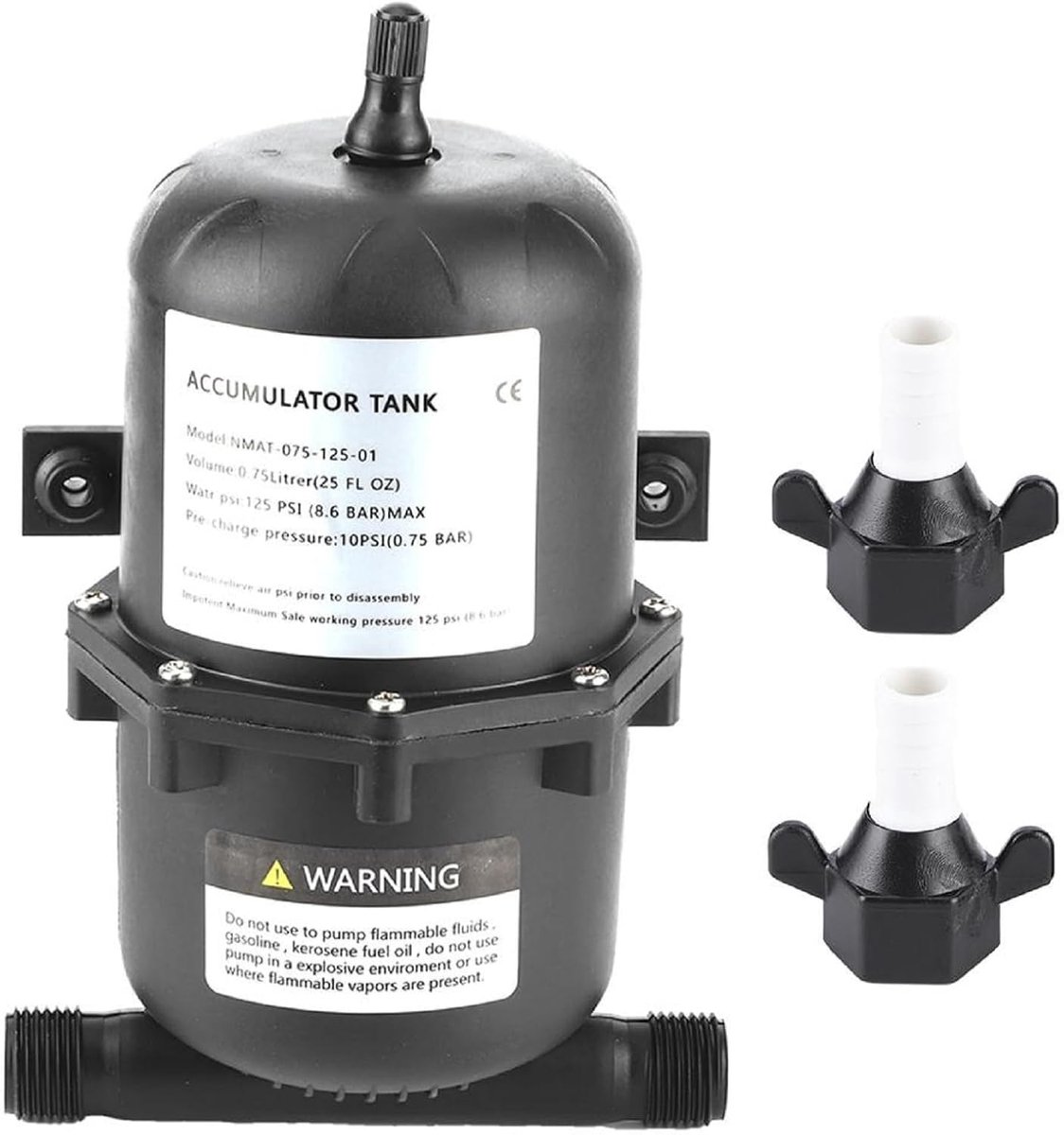 SnelShoppen - Mini Drukvat Accumulator Drukvat Waterpomp Stroomregeling 0.75L 125PSI Waterdicht voor Marine RV Boot