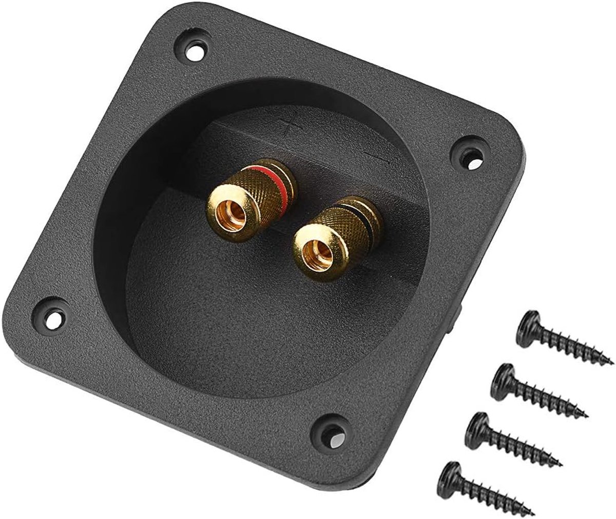 SnelShoppen - Speaker Box Terminal Cup, Vierkante Dubbele Binding Post Subwoofer Box Speaker Terminal Platen voor DIY Thuis Auto Stereo Speaker
