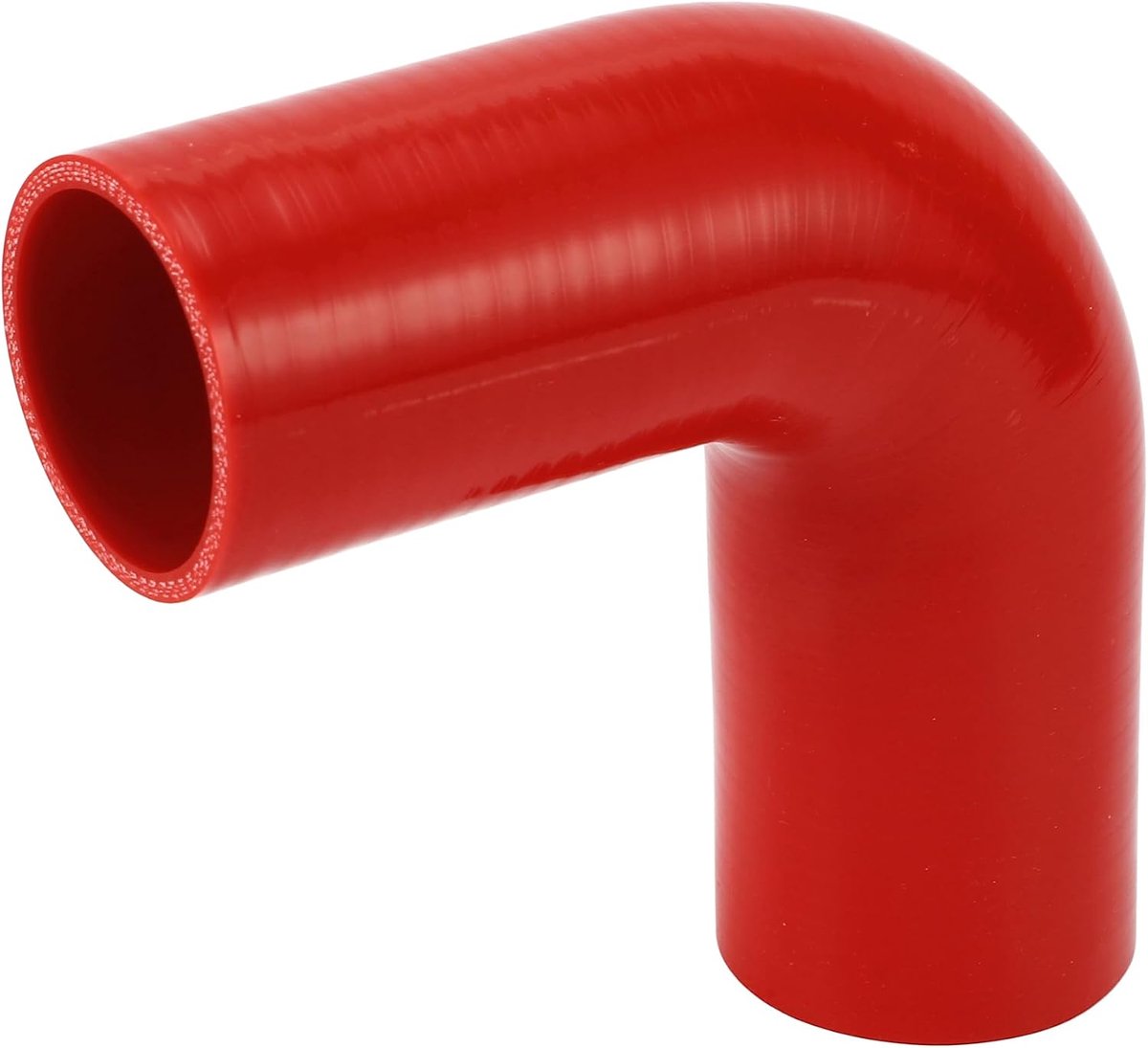SnelShoppen - Universele Silicone Koelvloeistofslang 57-63mm ID, 150mm Lengte, 90 Graden, Rood, Geschikt voor Motorolie, Remvloeistof en Antivries