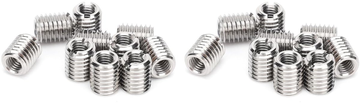 SnelShoppen - 20 Pcs Draad Reparatie Sleeves Reducer Moeren M6x1.0 Vrouwelijk en M10x1.5 Mannelijk Draad Verlenging Reducerende Sleeve Conversie Kit