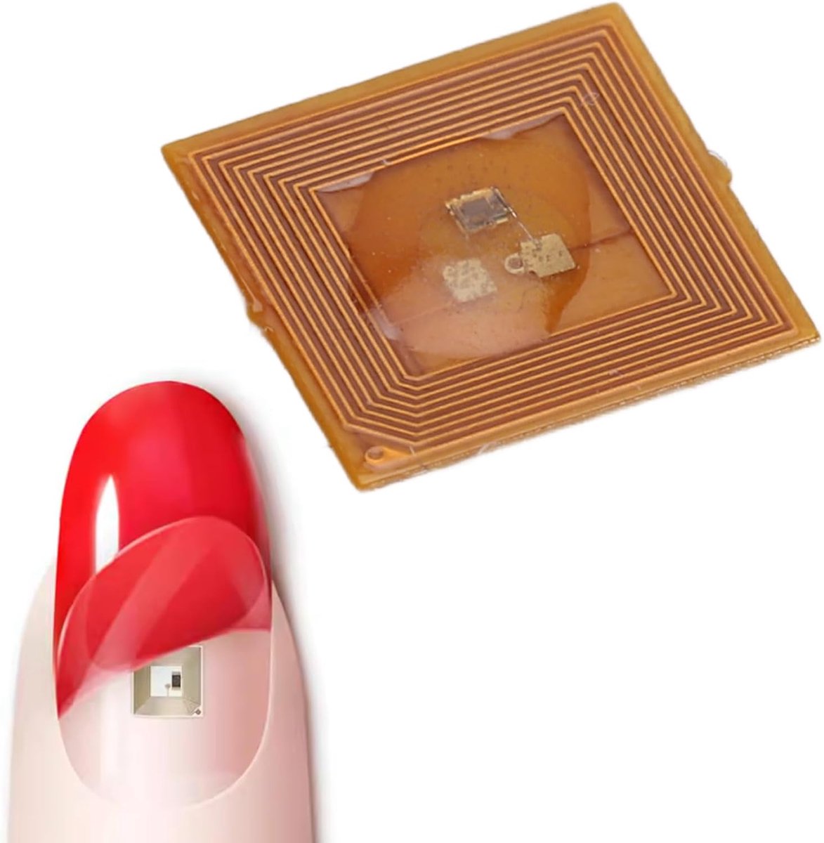 SnelShoppen - Smart Nail Chip Microchip voor Nagelkunst - Zelfklevende Bewegingssensoren - Duurzaam ABS Materiaal - Decoratieve Nagel Art Chip voor Fe