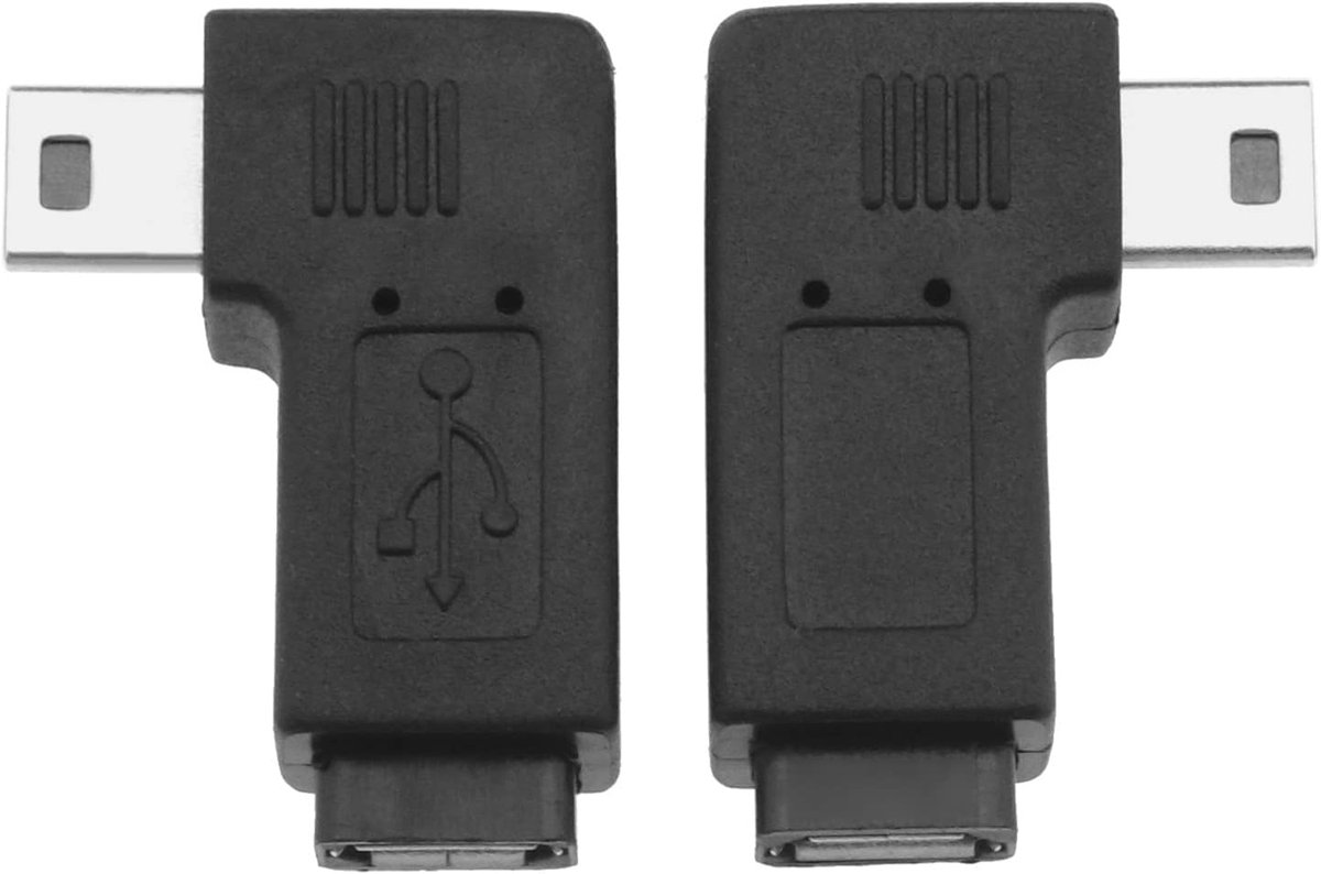 Mini USB Adapter 90 Graden - Micro USB Female naar Male - Handige Verlengconnector - Ideaal voor Krappe Ruimtes - ShopVlot