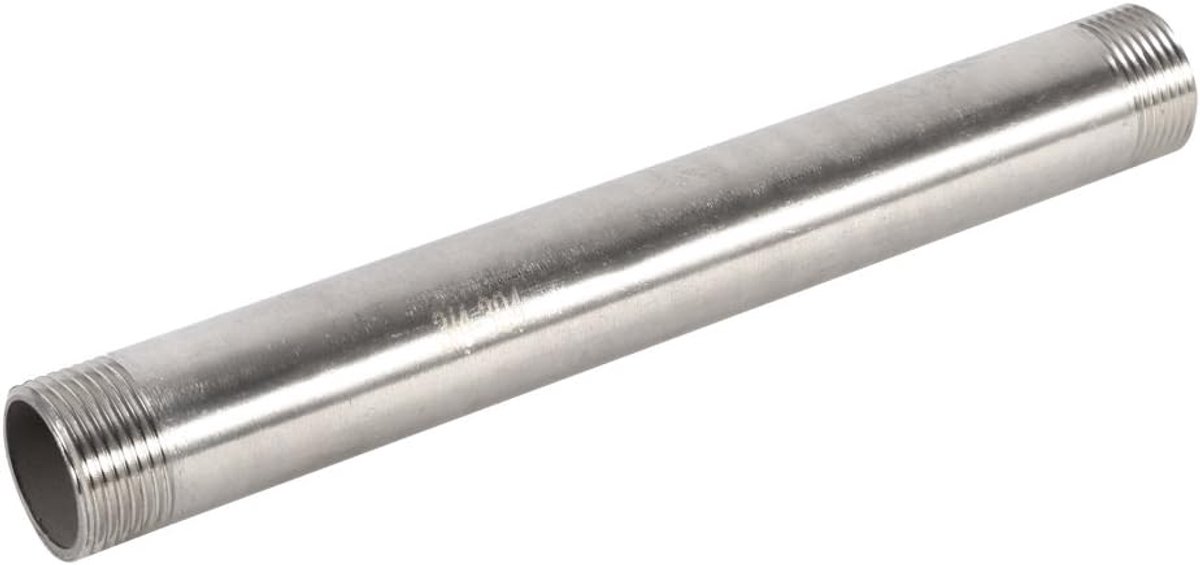 SnelShoppen - 1pc RVS S04 Mannelijk X Mannelijk Schroefdraad Pijp Fitting 200mm Bsp 1 4 1 2 3 4 1 - Duurzaam en Betrouwbaar voor Diverse Toepassingen