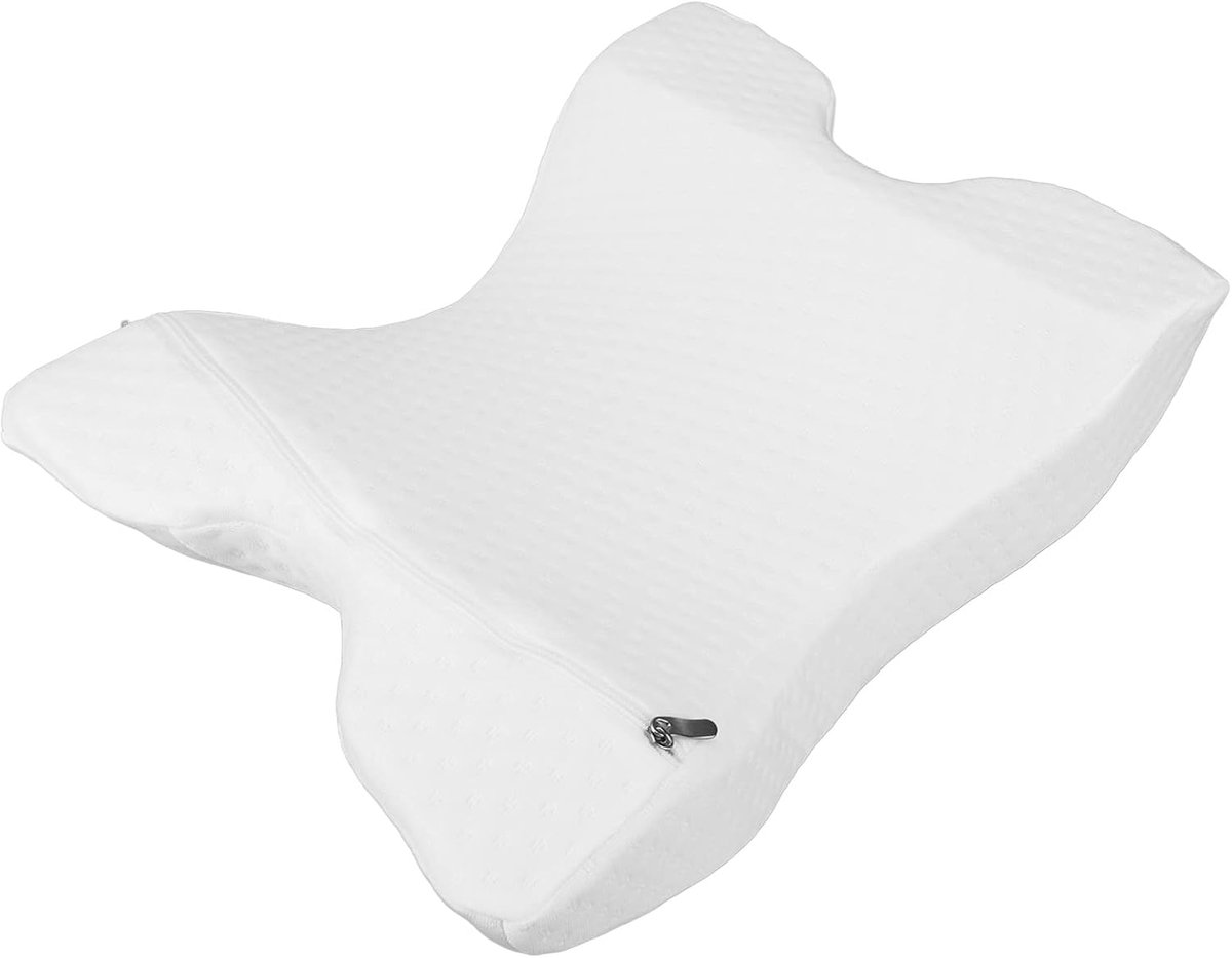 SnelShoppen - U Vorm Memory Foam Arm Kussen Wit Slaap Kussen met Arm Gat voor Reizen, Naps, Kantoor Werknemer, Voorkomt Lage Rugpijn