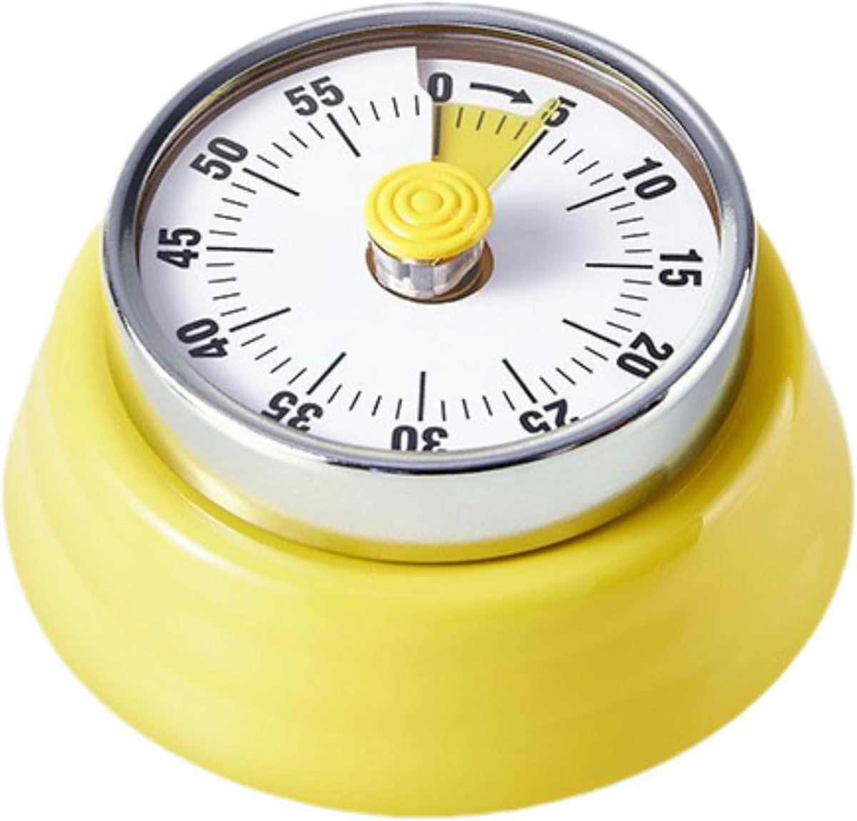 SnelShoppen - 60Min Keuken Countdown Timer Magnetisch Mechanisch 72dB Luid Alarm | Koken Magnetische Timer RVS ABS Eitimer Opwindbaar voor Studie Kant