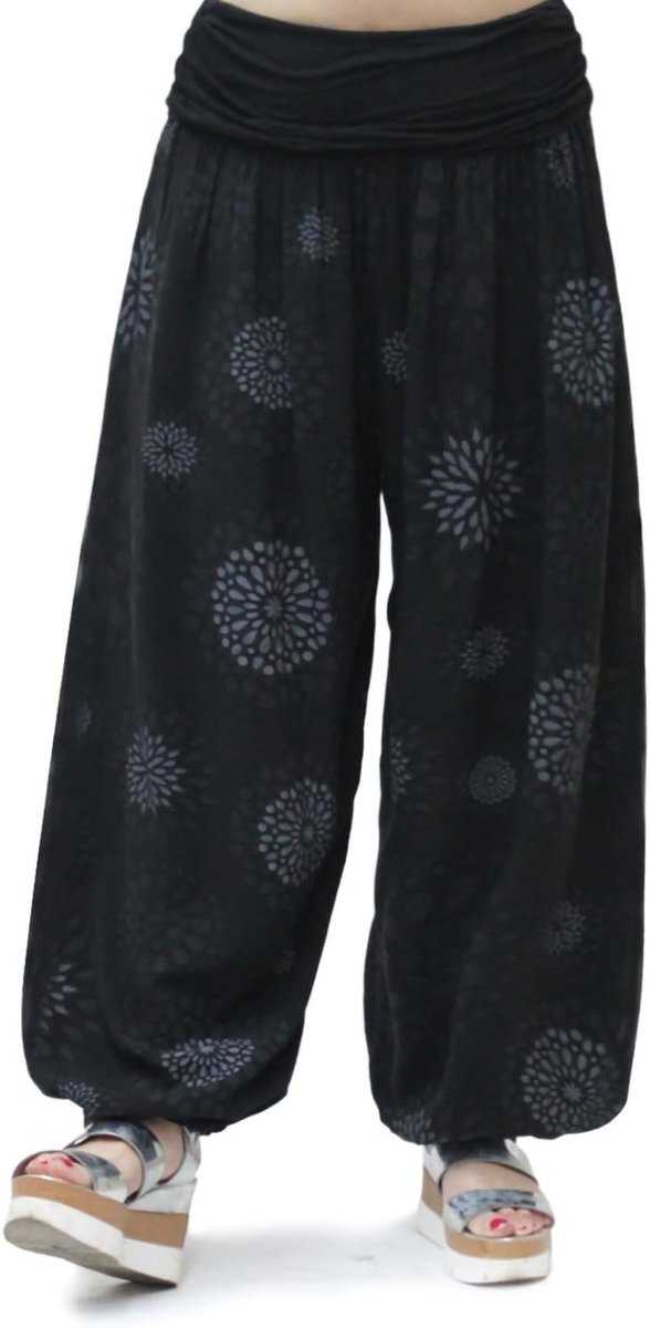 Harembroek - Zwarte cirkel - Lichte Viscose Vrijetijdsbroek - Voor Dames
