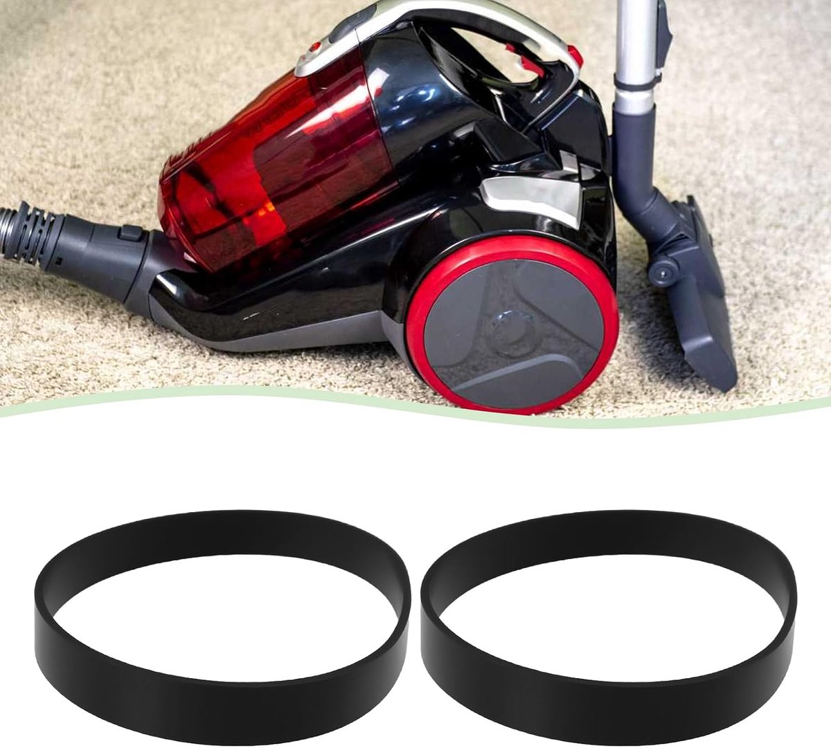 SnelShoppen - 4-pack Vervangende Stofzuiger Riemen 38528-040 38528-027 - Geschikt voor Hoover Elite, Hoover Empower, Zwart, Duurzaam Rubber