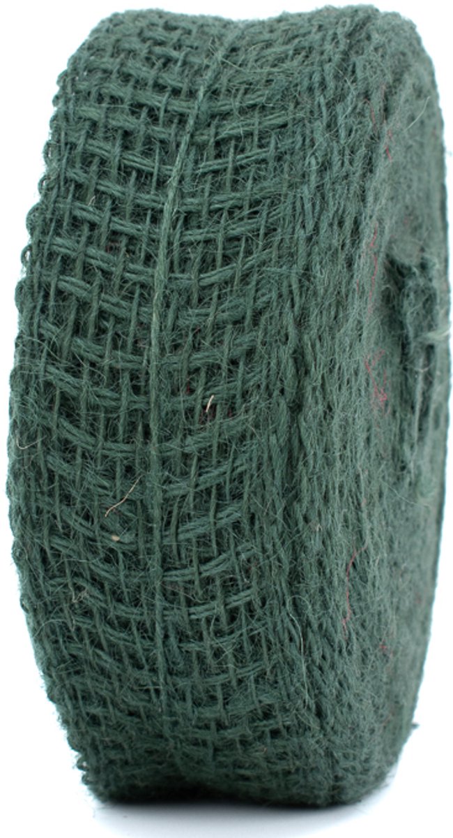Jute lint - 50 mm x 20 meter - groen - grof geweven