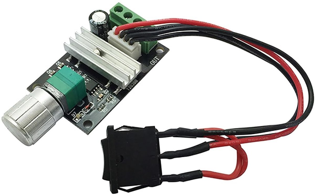 SnelShoppen - PWM Motor Snelheidsregelaar DC 6-28V 3A, Verstelbare Snelheid, Omkeerbare Schakelaar voor Motoren, Efficiënte Controle en Lagere Geluids