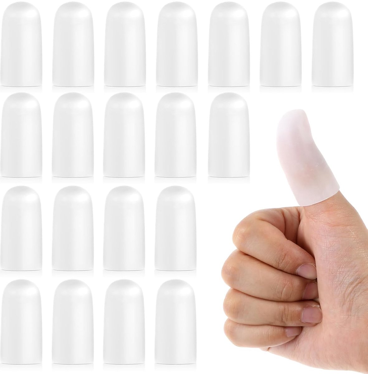 SnelShoppen - 20 Stuks Silicone Vingerbeschermers - Vingerbanden voor Gewonde Vingers, Trigger Finger en Artritis Pijnverlichting - Zacht en Comfortab