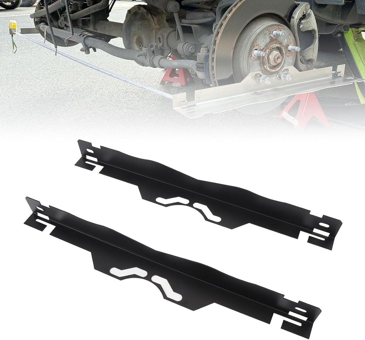 SnelShoppen - Professionele Toe Alignment Tool Platen van Robuust RVS met Hanggaten voor Muur Opslag - Universele Geschiktheid voor Diverse Voertuigen