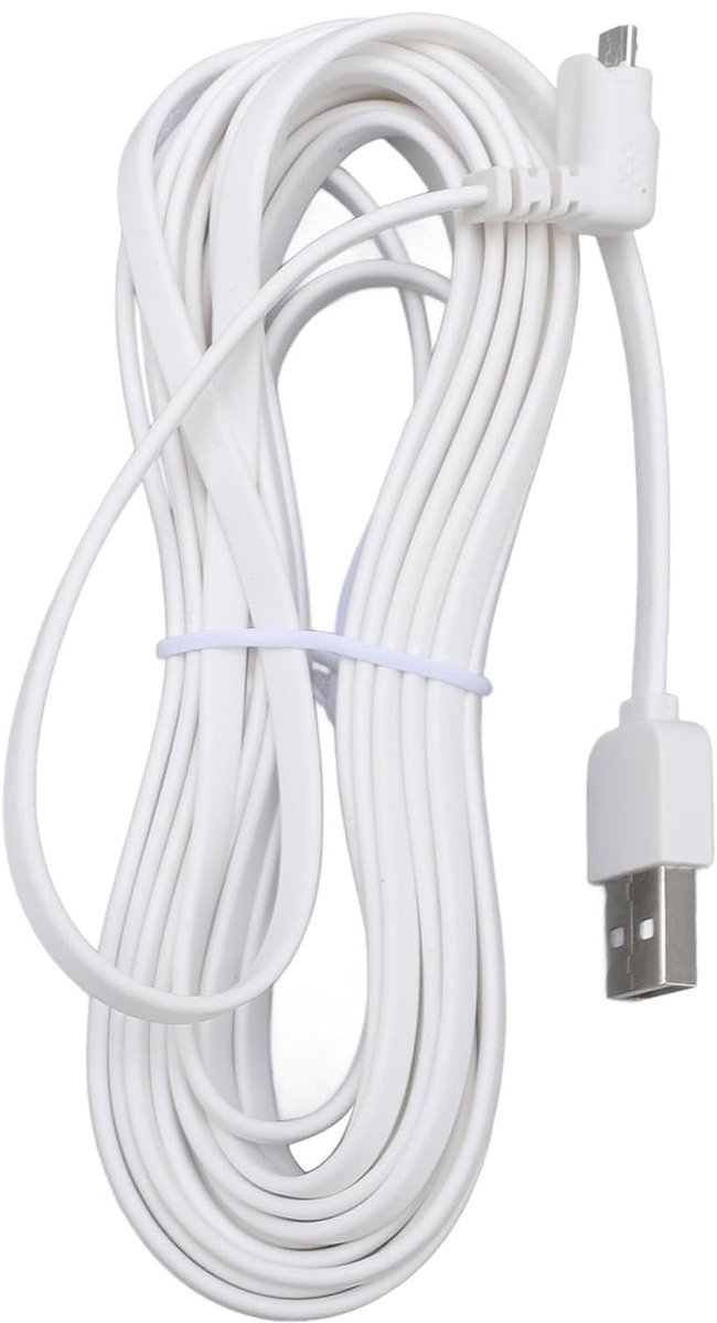 SnelShoppen - Oplaadkabel voor Pro, Pro 2, Go Light - 4M PVC Buiten Oplaadkabel voor Beveiligingscamera's met Waterdichte Silicone Ring