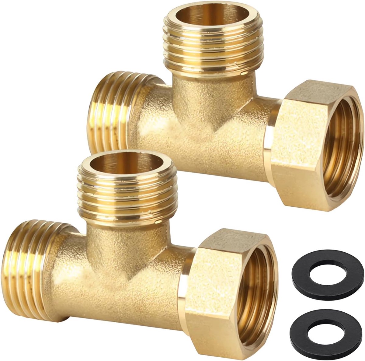 AGxAGxIG DN15 3-Way Brass T-Fitting for Air Conditioning and Plumbing, Pack of 2 - ShopVlot