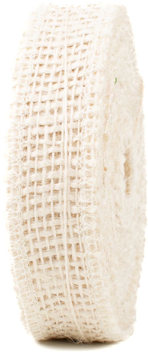Jute lint - 25 mm x 9 meter - wit