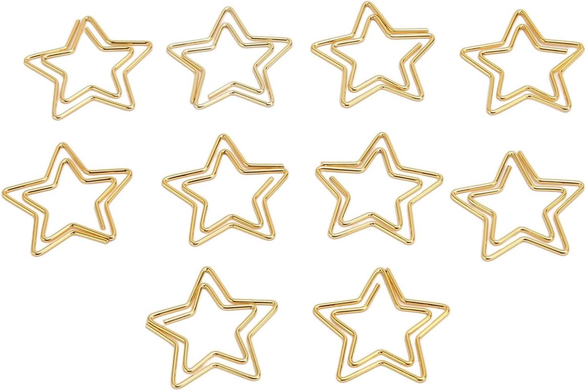 SnelShoppen - 100 stuks stervormige paperclips, metalen decoratieve bladwijzers, antislip plannerclips met opbergdoos voor thuiskantoor, schattige pap