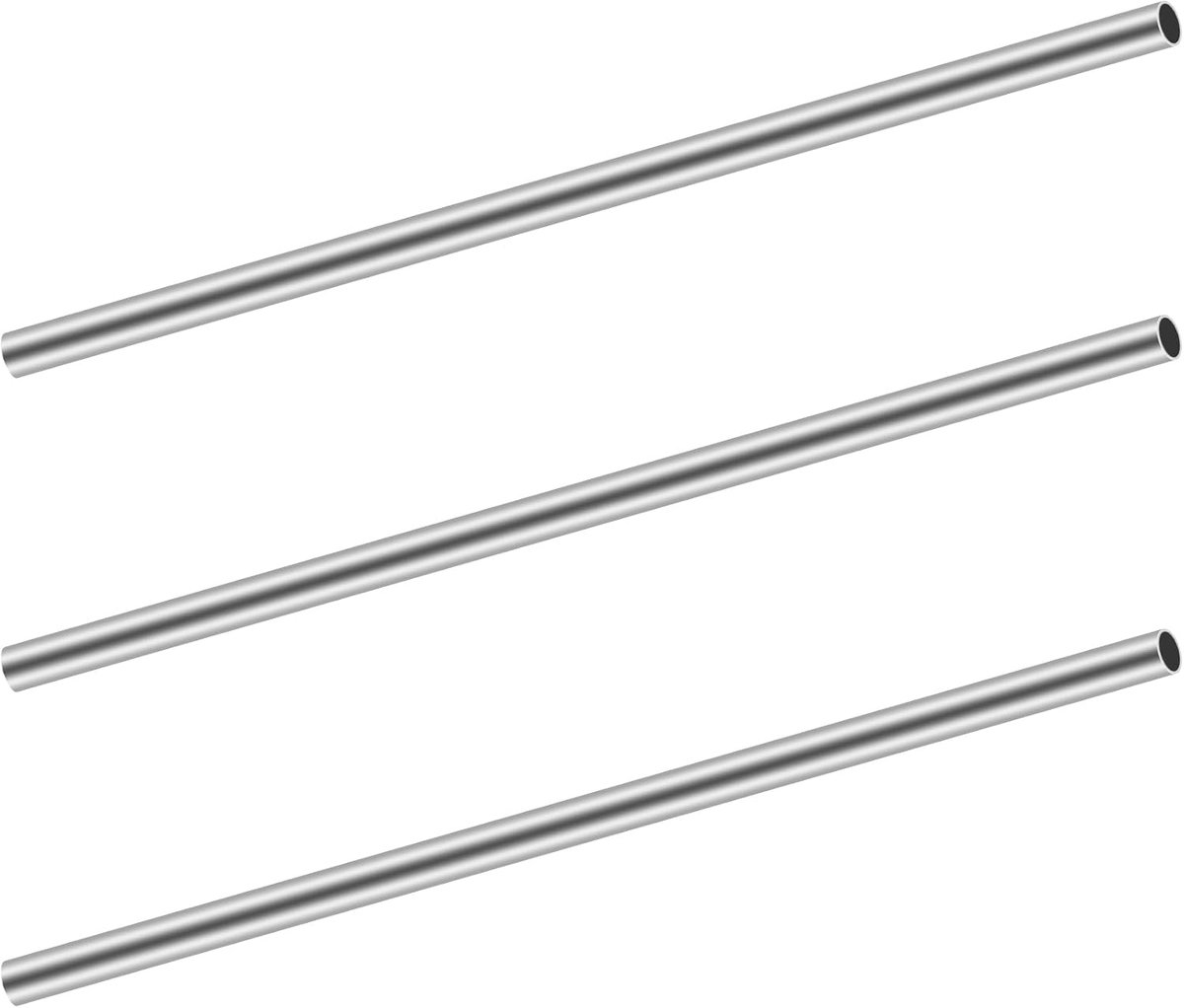 SnelShoppen - 304 RVS Ronde Buizen 10mm OD x 0.2mm Wanddikte x 150mm, Naadloze RVS Metalen Buizen voor DIY Klussen (3 Stuks)