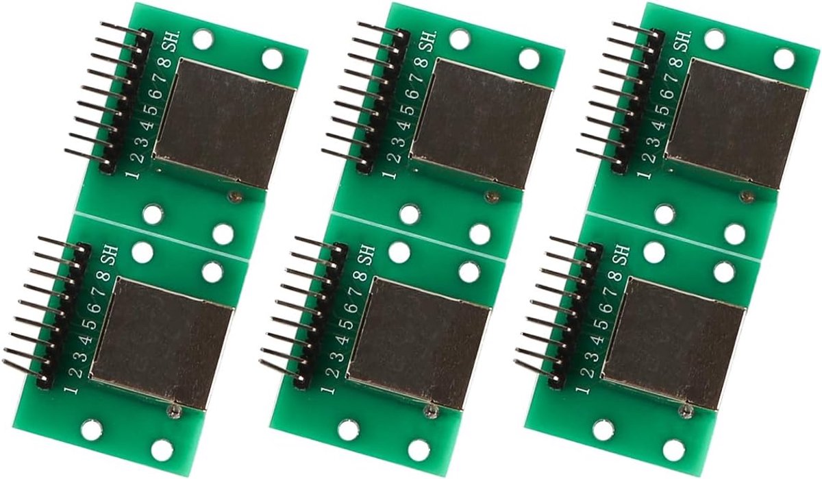 SnelShoppen - RJ45 Netwerkpoort Adapter Board Horizontale Aansluiting - Geschikt voor Standaard Netwerk RJ45 Kabel - Ideaal voor Thuis en Kantoor