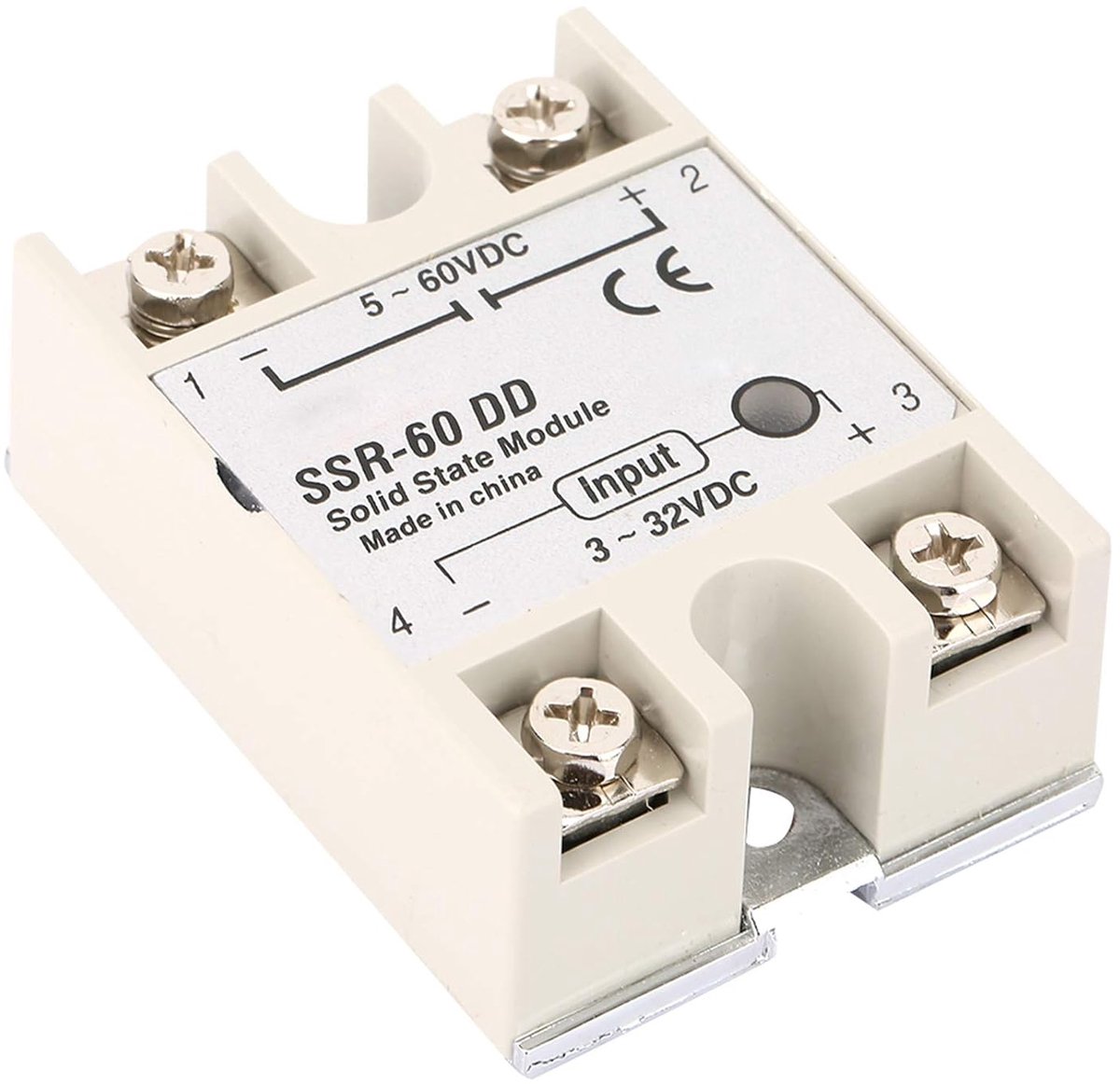 SnelShoppen - Fafeicy SSR-60DD 60A Solid State Relais - Eenfasig Solid State Relay voor Industriële Automatisering - Betrouwbaar en Duurzaam voor Dive