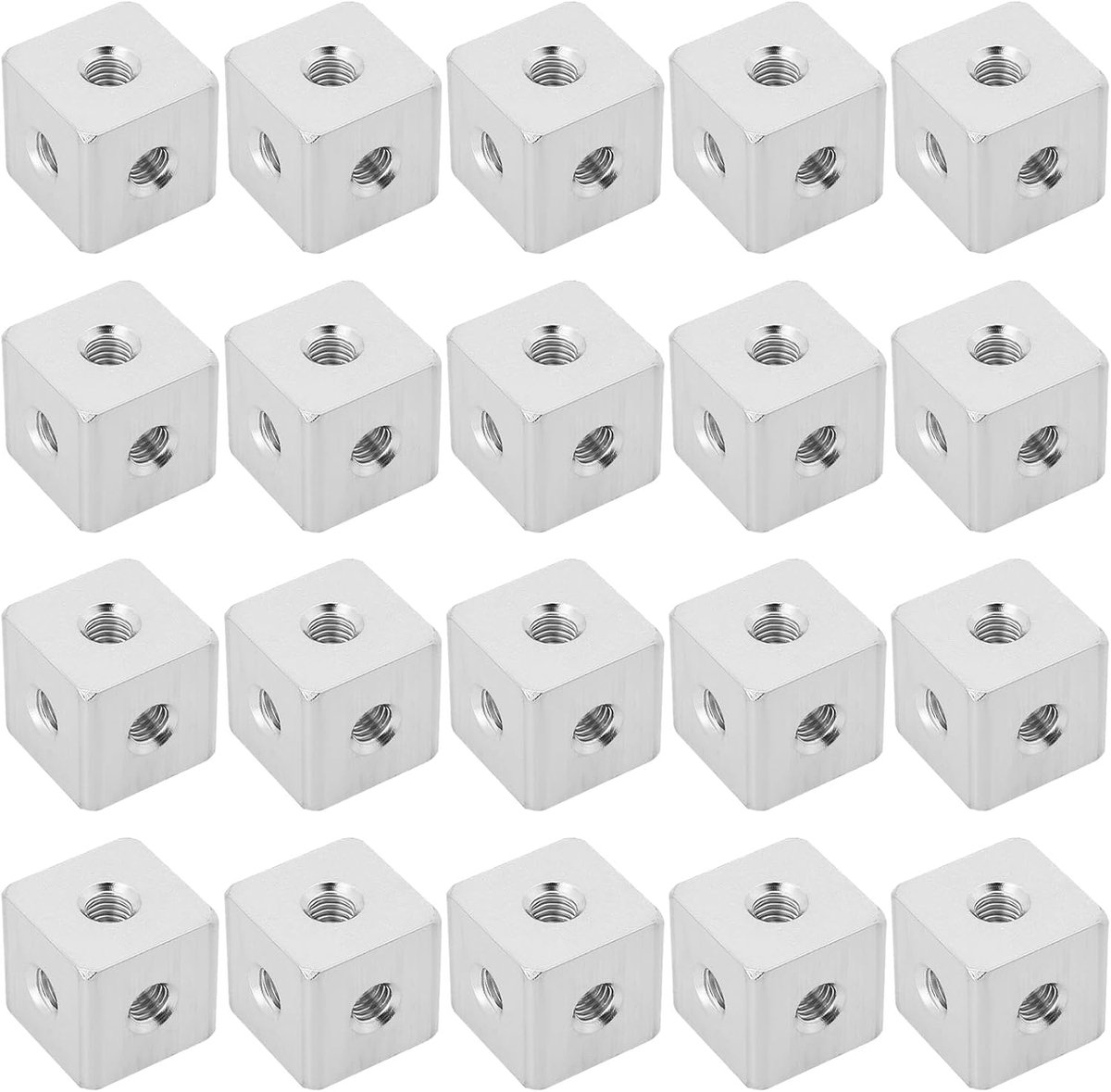 M3 Cubic Connector 10x10mm - Aluminium Hexagon Blok - Voor bevestigen van acrylplaten - Ideaal voor DIY projecten - ShopVlot