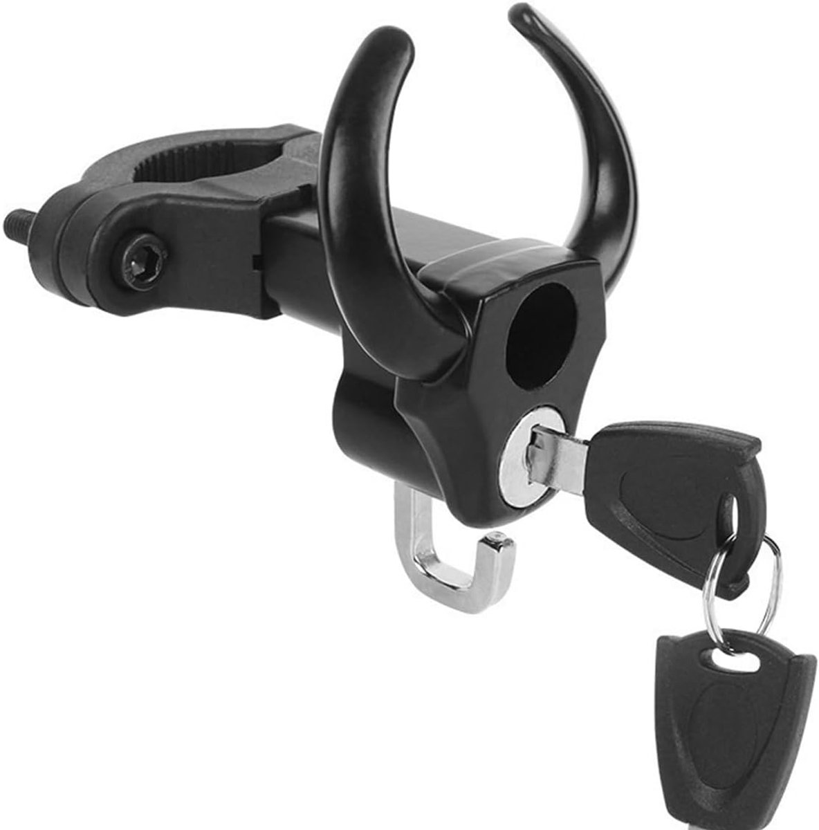 SnelShoppen - Elektrische Scooter Haak met Slot en Sleutel - Universele Accessoire voor Helm, Tas, Paraplu, Belastbaar tot 15 kg, Geschikt voor Stuurd