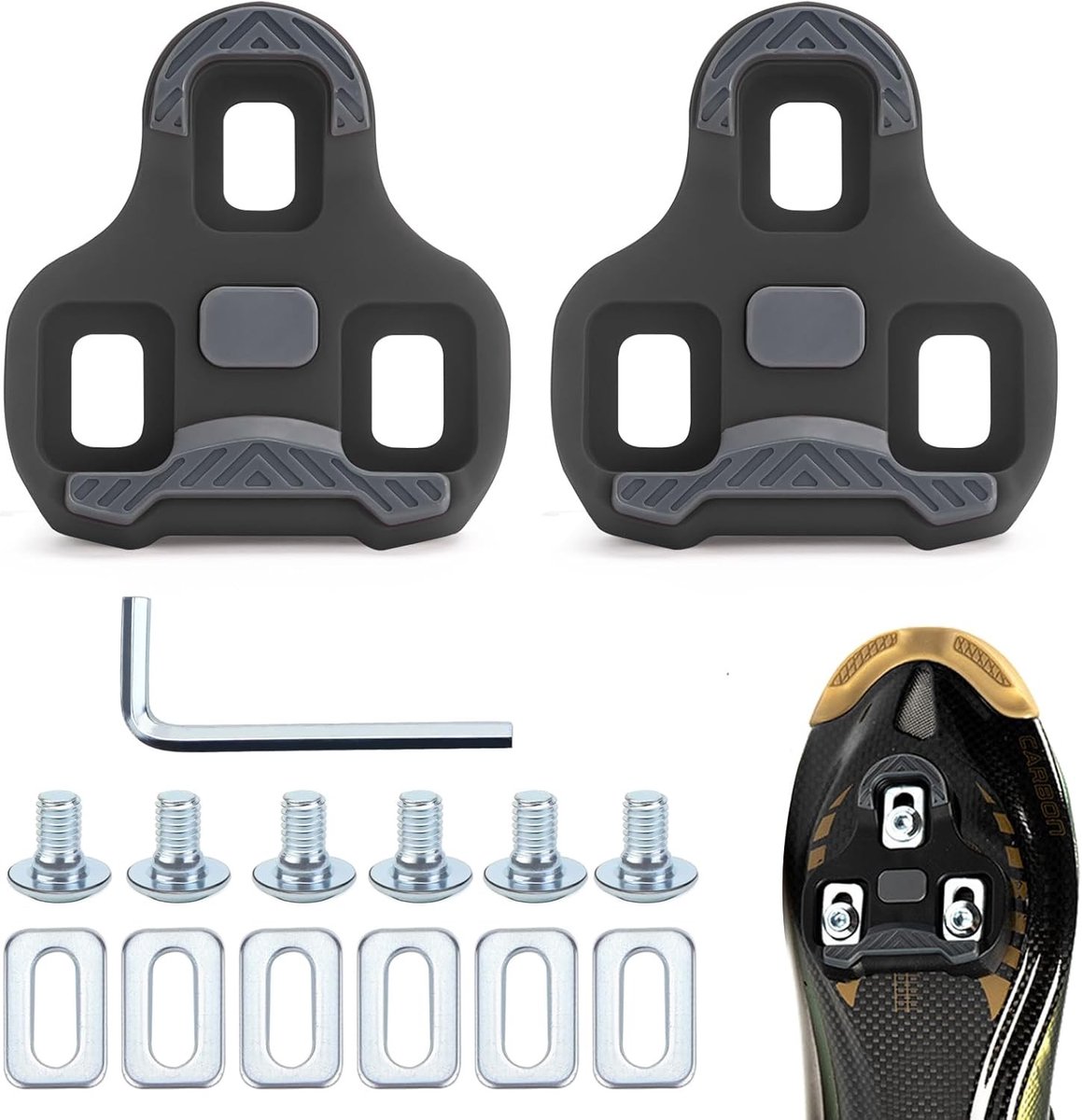 Compatibele 3-Hole Grip Blade 2 Max Carbon Classic Cleats voor Fietspedalen - Stevige Schoenplaten Set voor Racefietsen en MTB Accessoires