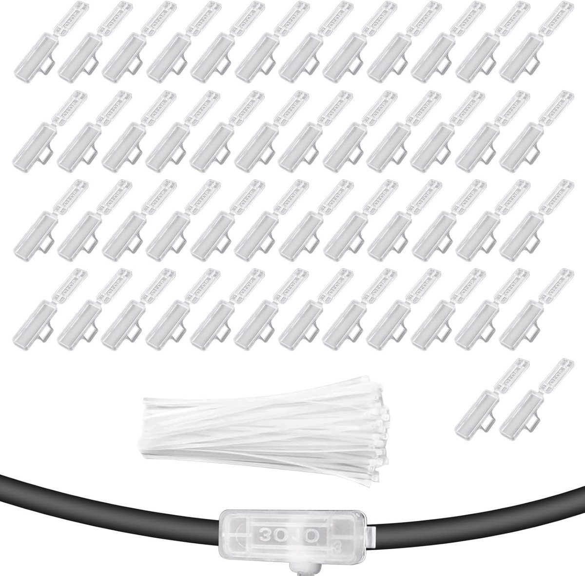 Set van 50 Herbruikbare Kabel Labels met 100 Nylon Kabelbinders, Waterdichte Deklabels voor Elektrische Kabel Identificatie en Organisatie