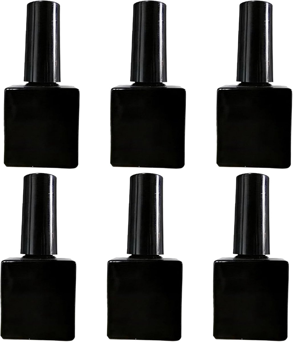Nagellakflesjes 10ml - Vierkante glazen flessen - Inclusief kwast - Perfect voor DIY nagelkunst - ShopVlot