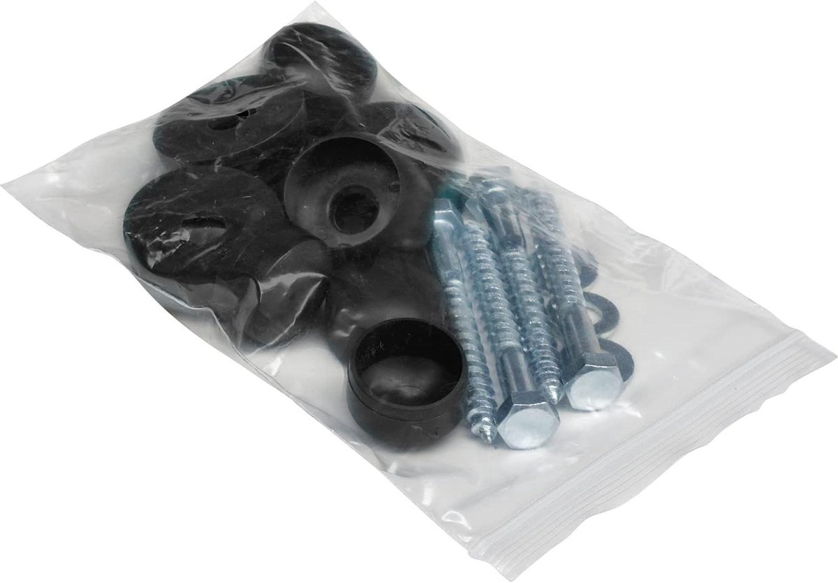 Bevestigingsset - Montagebeugels - Duikelstang Monteren - Compleet met dop - 24 x 17 x 10 cm - Zwart