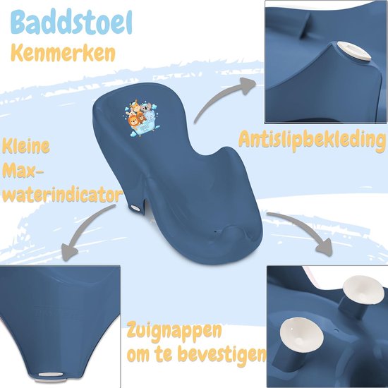 Babybad set - Badje met standaard - Baby badderen - TÜV Rheinland gecertificeerd - 86 cm - Donkerblauw — afbeelding 2