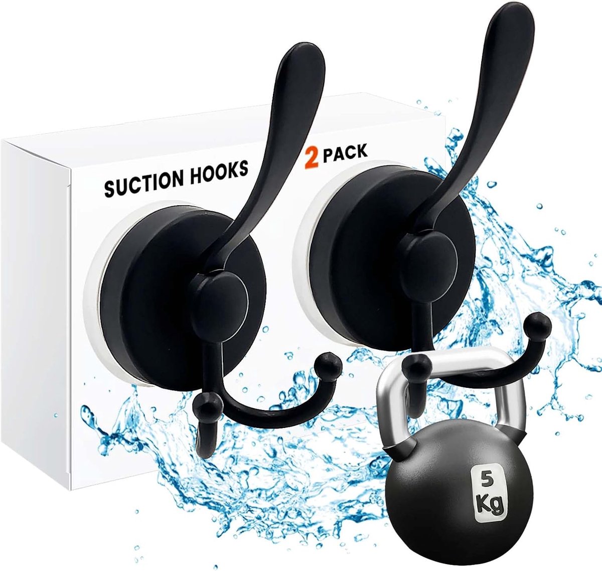 SnelShoppen - RVS Zuignappen Haakjes voor Badkamer, Keuken, Tuin - Sterke Suction Hooks - Set van 4 - Ideaal voor Ophangen van Handdoeken, Keukengerei