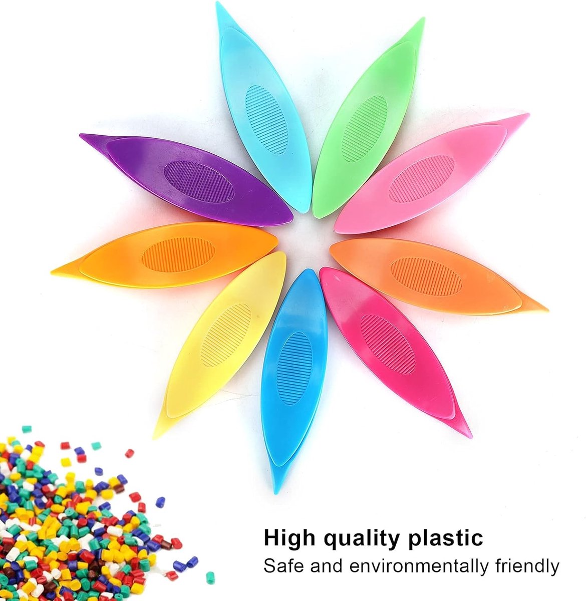 SnelShoppen - Tatting Shuttles Kit, 9PCS Kleurige Tatting Shuttlecocks Weefshuttles Herbruikbare Plastic Weefaccessoires voor DIY Handwerken