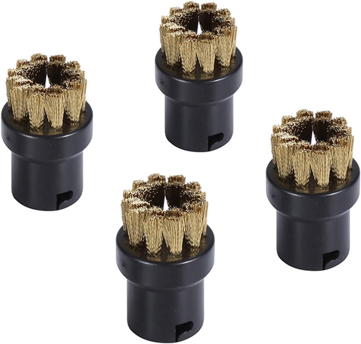 SnelShoppen - 4 Stuks Messing Draad Stoomreiniging Borstels - Rond Stoomreinigingsborstels Groef Nozzles Vervangbare Borstels voor Stoomreinigers SC1