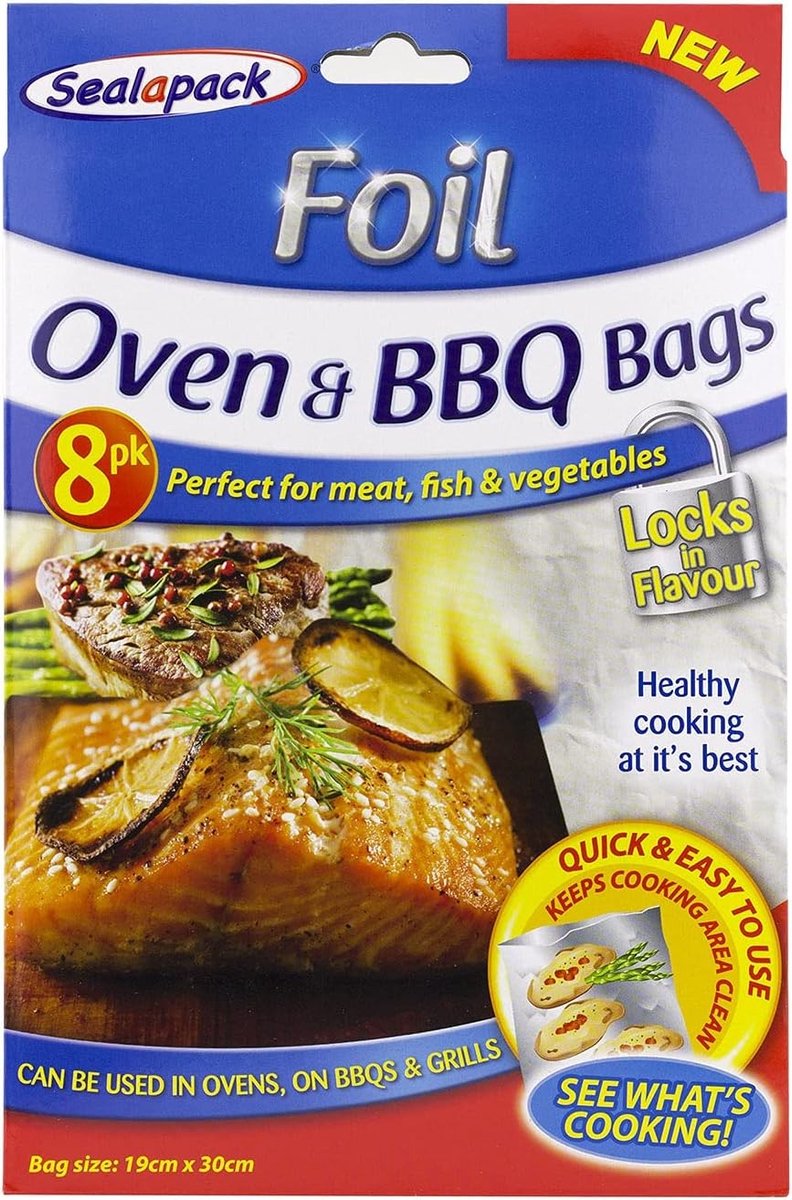 Oven & BBQ Kookzakken - Transparant - 8 Stuks - Voor Gezond Koken en Smaakbehoud - Voor Vlees, Vis en Groenten