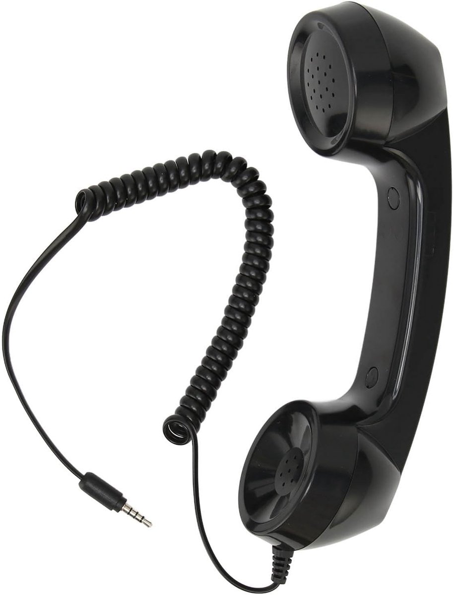 SnelShoppen - Mobiele Telefoon Ontvanger 3.5mm Hoofdtelefoon Aansluiting Retro Telefoon Hoorn Multifunctioneel Stralingsbestendig Volume Regelaar met