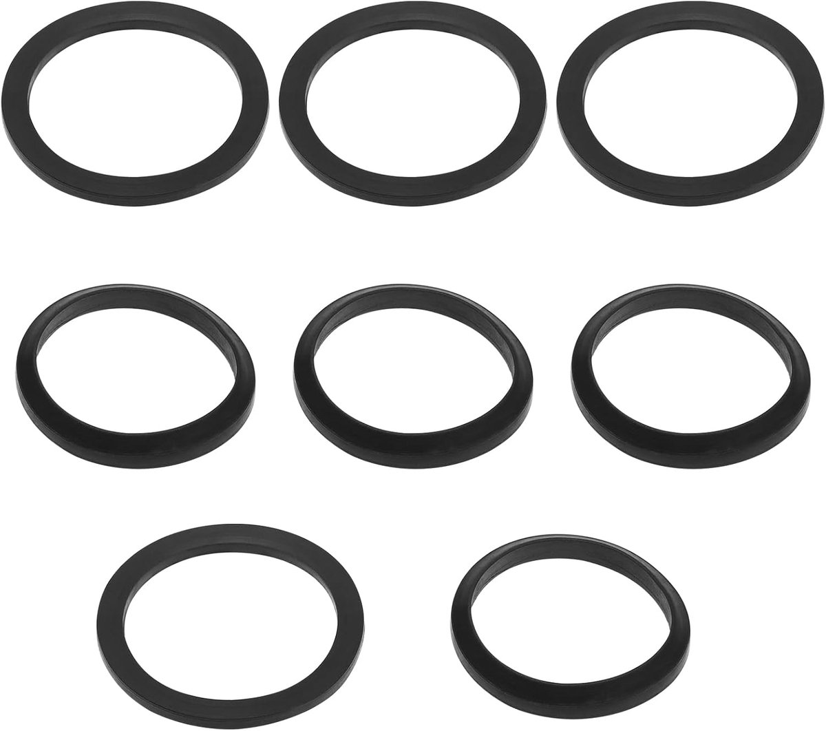 SnelShoppen - 8 stuks Wedge Seals & Flat Seals Rubber Afvoer Seal voor 1,25 Inch Sink Afvoerbuis 38x31x2,5mm & 36x32x4,5mm Zwart